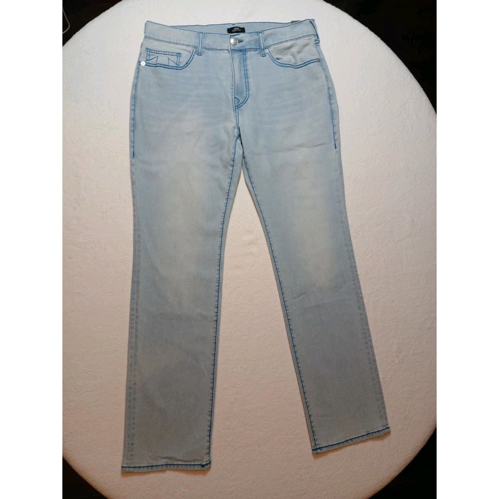 NWT True Religion Ricky Big T Straight Jeans 36x34 Light Endless Wash Blue